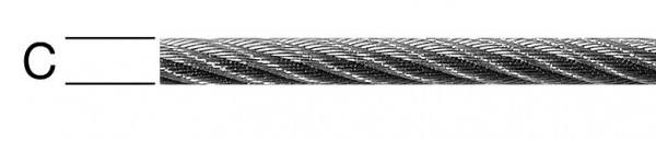 Vormann Stahldrahtseil 6 mm 6 x 19+Faser verzinkt, VE: 55 Meter, 008505060Z