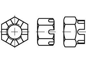 Kronenmuttern DIN 935 -1 A 4 M 16 VE=S