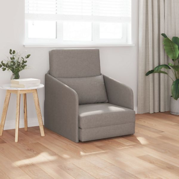 vidaXL Boden Schlafsofa 2-in-1 Taupe 65x80x83 cm Stoff, 4106642