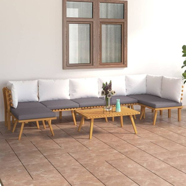 vidaXL 8-teilig Garten-Lounge-Set mit Kissen Massivholz Akazie, 3087032