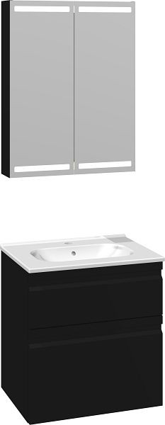 Dansani Luna 61 cm Kantate Set mit Spiegelschrank, Aschgrau, LU-606434