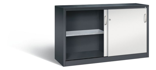 C+P Schiebetürenschrank Acurado, H1000xB1600xT500mm, Farbe: Schwarzgrau / Lichtgrau, Bügelgriff, 2156-09 S10102