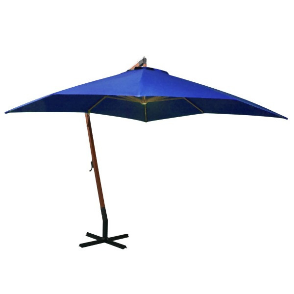 vidaXL Ampelschirm mit Mast Azurblau 3x3 m Massivholz Tanne, UV-beständig, 313779