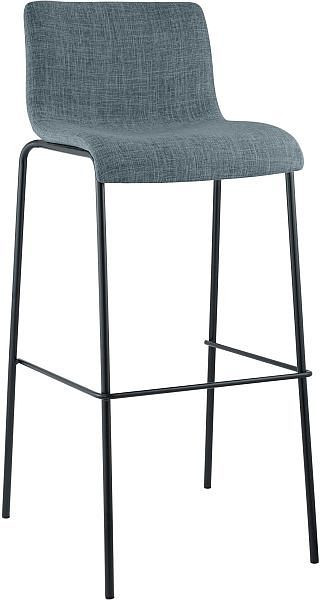 CLP Barhocker Hoover Stoff 4-Fuß Gestell schwarz, blau, 301721