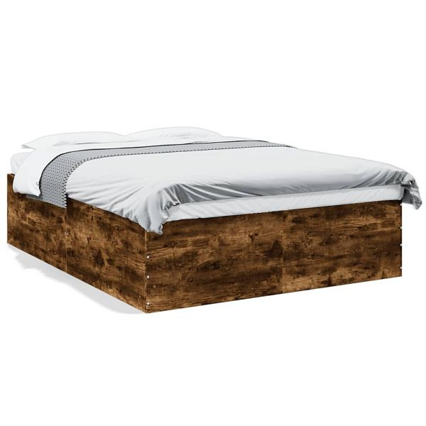 vidaXL Bettgestell Räuchereiche 150x200 cm Holzwerkstoff, 3280920