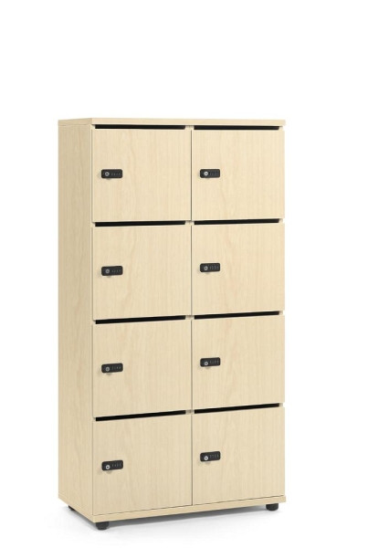 Deskin Schließfachschrank OFFICE-LINE mit 8 Fächern, Ahorndekor, 800 x 420 x 1530 mm, mit Posteinwurf, 2 Abteile, Korpus: Ahorndekor, 289991