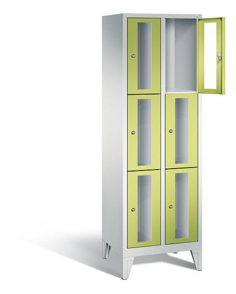 C+P Schließfachschrank Classic, H1850xB610xT500mm, Farbe: Lichtgrau / Viridingrün, 8010A203 S10007