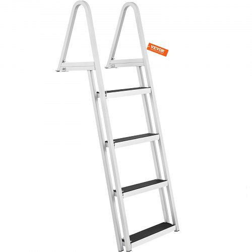 VEVOR Dockleiter, 4 abnehmbare Stufen, 159 kg Tragkraft, Bootsleiter aus Aluminiumlegierung mit 10 cm breiter Stufe, MTXTCXSJFHXJDMGF9V0