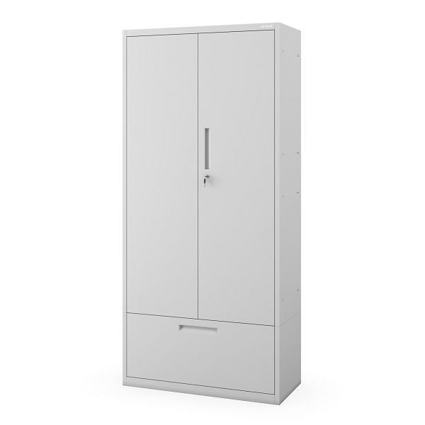 Jan Nowak Modularer multifunktionaler Metallschrank mit hoher Schublade MEGAN 1950 x 900 x 400 mm, Grau, 2328