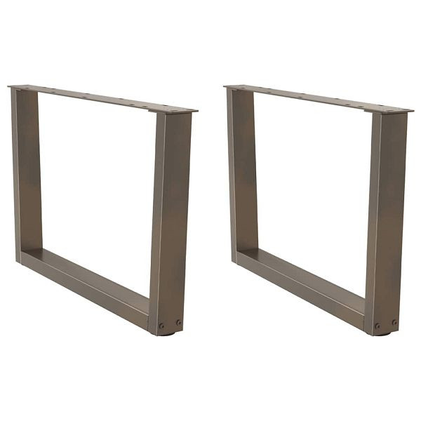 vidaXL Esstisch Beine V-Form 2 Stück Naturstahl 70x(42-43,3) cm Stahl, 4012639