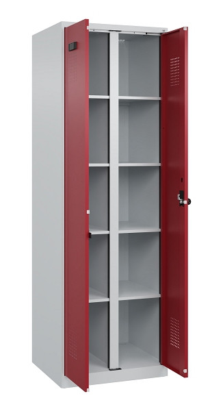C+P Wäsche-Spind Evolo PLUS, 2 Abteile, 1850x600x500mm, 7035/3003, Verschluss Drehriegel, 049002-20B S10004