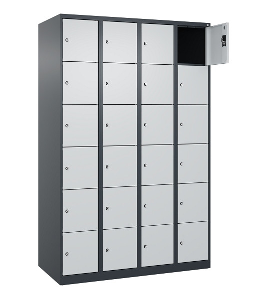 C+P Schließfachschrank Evolo PLUS, 24 Fächer, 1850x1200x500mm, 7016/7035, 049000-406 S10017