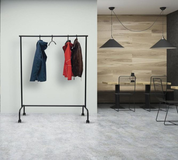 Deskin Reihengarderobe Limbo, pulverbeschichtetes Metall mattschwarz RAL 9004, Länge 1320 x Breite 280 x Höhe 75 mm, 348532