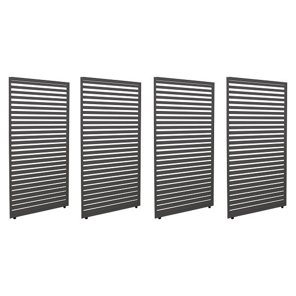 Mendler 4er-Set Aluminium Paneele für Pergola HWC-L46, Terrassenüberdachung, Lamellenpaneel Modul, 204x369cm, anthrazit, 110509+110510