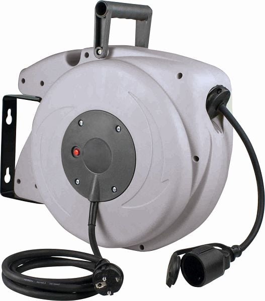 as-Schwabe automatischer Kabelaufroller 18m H07RN-F 3G1,5, 2,0m Steckerzuleitung mit Schutzkontaktstecker, 12647