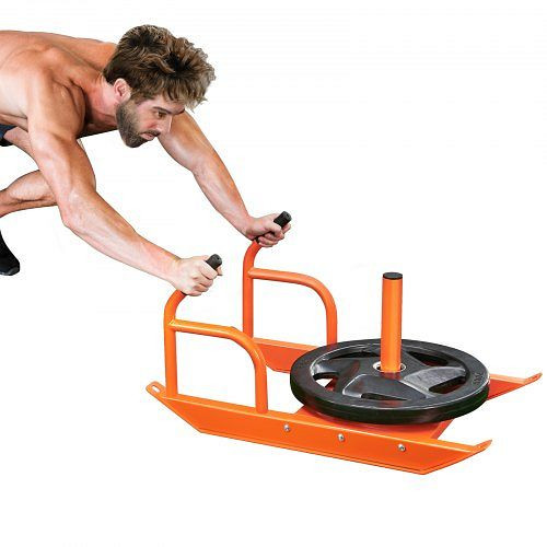 VEVOR Zugschlitten für Krafttraining, Trainingsgerät aus Stahl für Sportliche Übungen, für 1- und 2-Zoll-Gewichtsscheiben, Orange, LXQ12YCTXDWT5MUQWV0