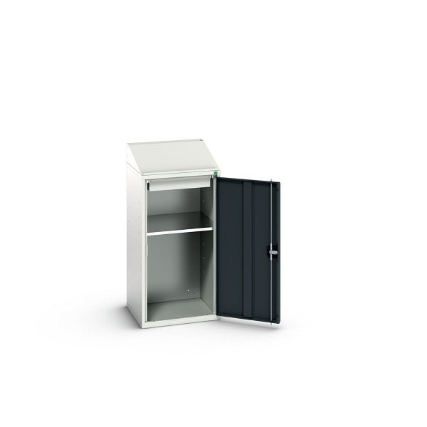 bott verso Economy Pult, mit 1 Fachboden, 1 Schublade, BxTxH: 525 x 550 x 1130 mm, Lichtgrau / Anthrazitgrau, 16929024.19