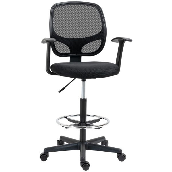 Vinsetto Arbeitsstuhl Mesh Schwarz 60 x 56 x 110-132 cm, 921-598