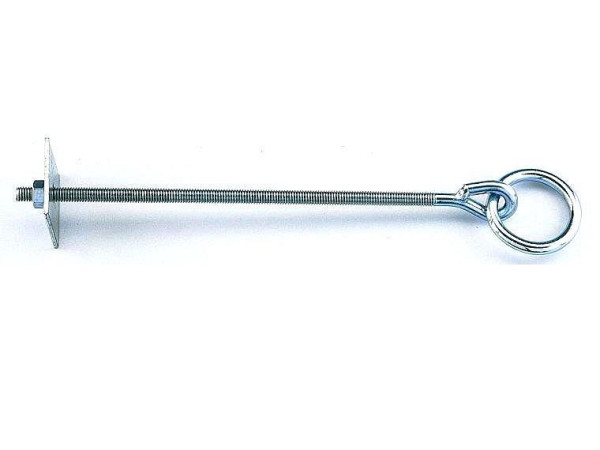 Growi Barrenring mit eckiger Scheibe, Gewinde, M10, 25 cm lang, 10069070