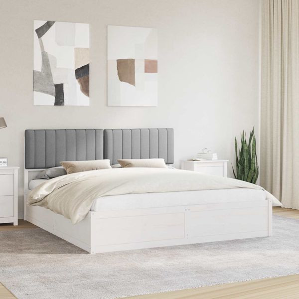 vidaXL Bettgestell mit gepolstertem Kopfteil Hellgrau 180 x 200 cm, 3398218