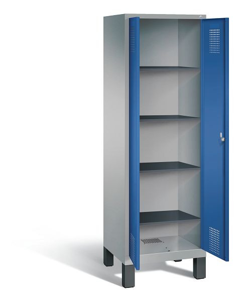 C+P Wäsche-Spind Evolo, H1850xB610xT500mm, Farbe: Weißaluminium / Enzianblau, 48212-20b S10099