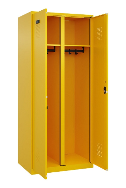 C+P Schwarz-Weiß-Spind Evolo PLUS, 2 Abteile, 1850x800x500mm, 1023/1023, Zylinderschloss, 049002-22 S10049