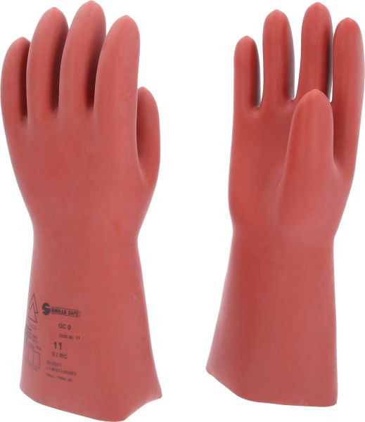 KS Tools Elektriker-Schutzhandschuh mit mechanischem Schutz, Größe 11, Klasse 0, rot, 117.0070