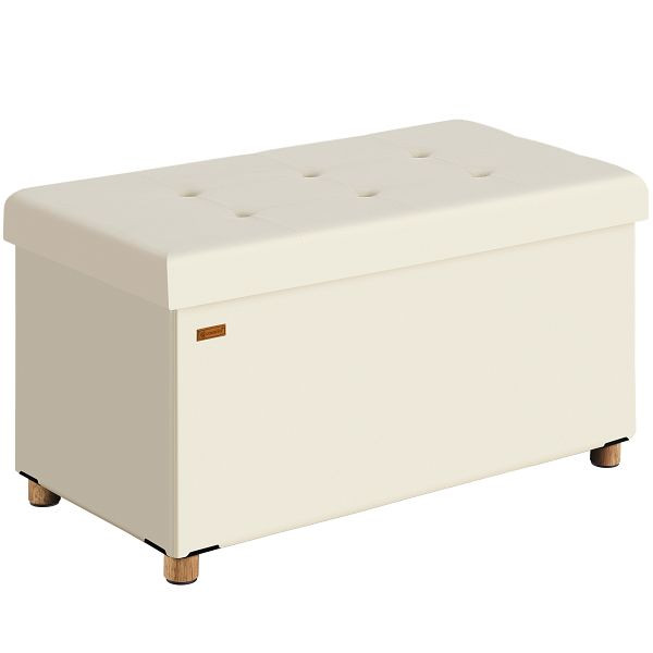 casaria Sitzbank Beige Samt 76x38x42cm mit Stauraum faltbar, 109926