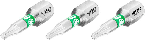Hazet Bit, Sechskant massiv 6,3 (1/4 Zoll), Innen TORX® Profil, T8, Anzahl Werkzeuge: 3, 2223N-T8/3