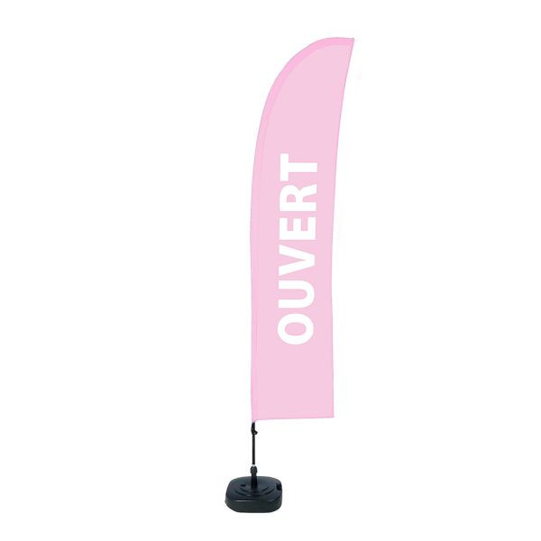 Showdown Displays Beach Flag Budget Wind Komplettset Geöffnet Pink Französisch, BFBL-WT21-17-I489