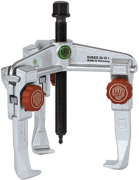 KUKKO 3-armiger Universal Abzieher mit schnellverstellbaren Abzughaken, Spannweite außen: 350 mm, 30-30+