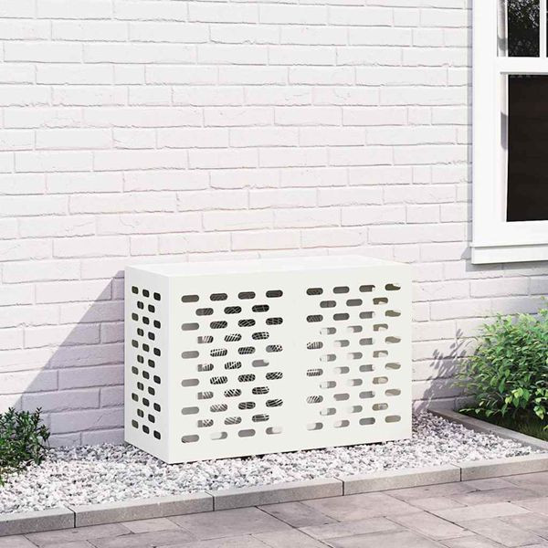 vidaXL Klimaanlagenabdeckung Weiß 90 x 40 x 60 cm Stahl, 865891