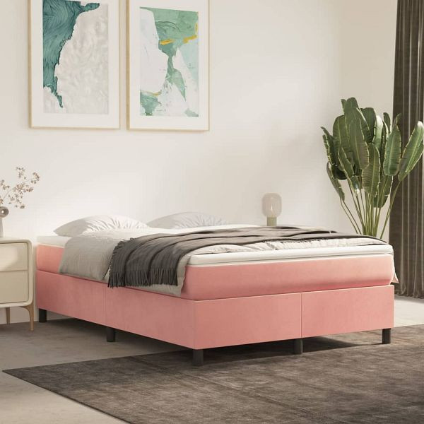 vidaXL Bettgestell Rosa 140x200 cm Samt, 3121125, 8720287237860