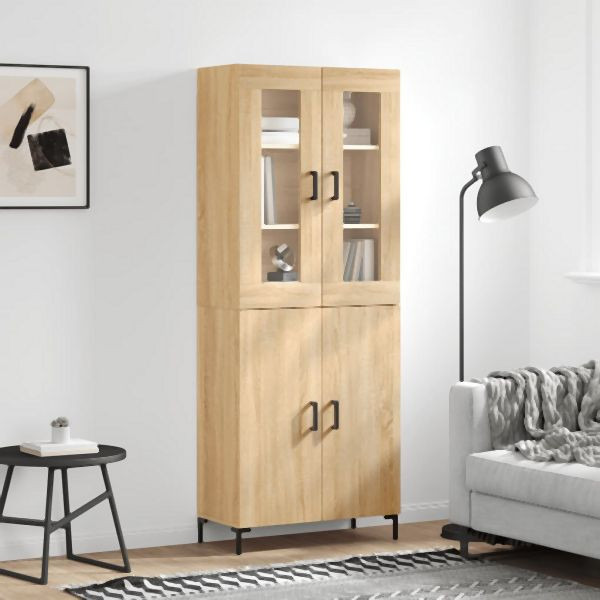 vidaXL Highboard Sonoma-Eiche 69,5x34x180 cm Holzwerkstoff, 3198212