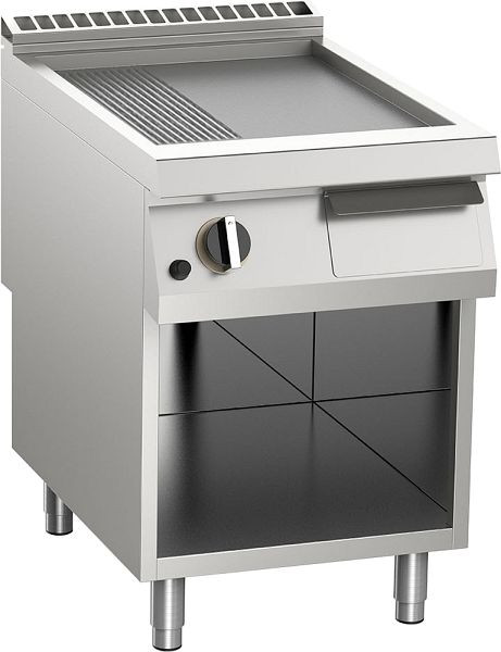 KBS Gas-Grillplatte geteilt aus Edelstahl 14kW mit 2 Heizzonen offener Unterbau, 10522443