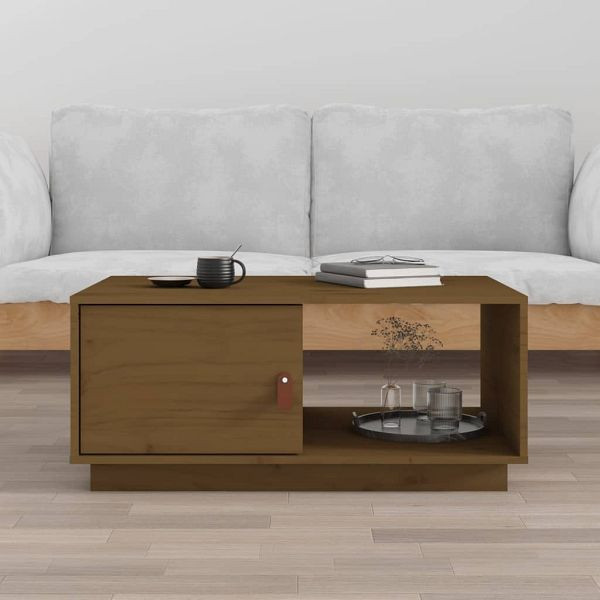vidaXL Couchtisch Honigbraun 80x50x35,5 cm Massivholz Kiefer, 818263