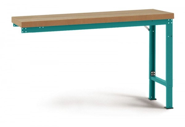 Manuflex Anbauwerkbank PROFI Spezial mit Multiplexplatte, BxTxH = 1250 x 700 x 750-1050 mm, Wasserblau, WP7005.5021