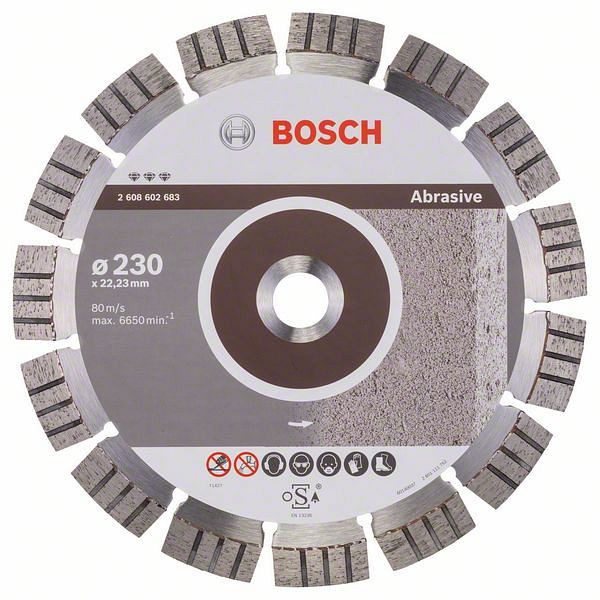 Bosch Diamanttrennscheibe Best for Abrasive, 230 x 22,23 x 2,4 x 15 mm, 2608602683