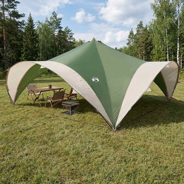 vidaXL Party-Zelt mit Dach Grün 600 x 600 x 400 cm Polyester und Stahl, 42028611