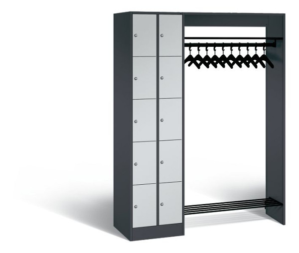 C+P Garderobe Serie 8070, H1950xB1410xT480 mm, Anthrazit/Grau, 80720-00 S10228