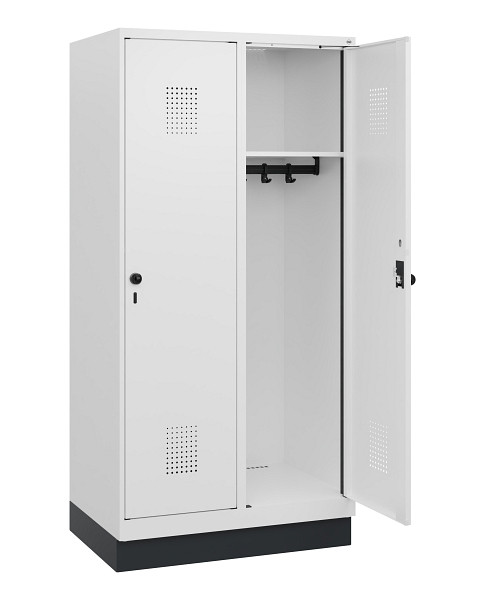 C+P Spind Evolo PLUS, Sockel, 2 Abteile, 1630x800x500mm, 9016/9016, Drehriegel, 0490205-22 S10023