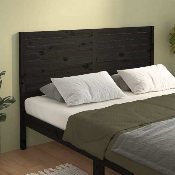 vidaXL Kopfteil Schwarz 141x4x100 cm Massivholz Kiefer, 819019