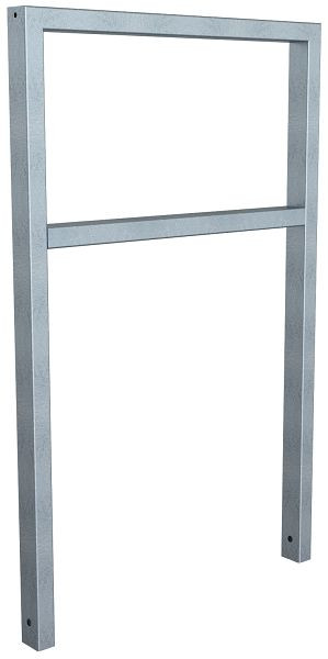 Schake Anlehnbügel aus Stahlrohr Rechteckrohr, 60 x 40 mm, mit Querholm, Gesamtbreite: 750 mm, feuerverzinkt, 457_075