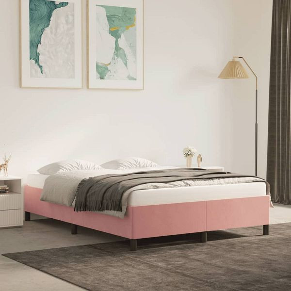 vidaXL Bettgestell Rosa 140x200 cm Samt, 347329, 8720287173786