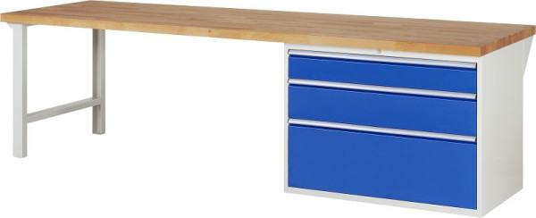 RAU Werkbank Serie 7000 - Modell 7708, B3000 x T900 x H890 mm, Systemunterbau B3000 x T850 x H850 mm, 03-7708A1-309B4M.11
