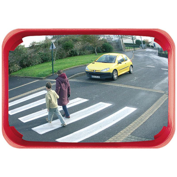 Stein HGS Mehrzweckspiegel Visiom®, eckig, Polymir® / ca. 9 m, 9 kg / 3 Jahre Garantie, auf die Funktion (Spiegelglas, Rahmen, Halterung), Farbe: rot, 20009