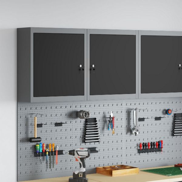 vidaXL Werkzeugschrank Wandmontage Schwarz 50x20x55 cm Stahl, 4103469