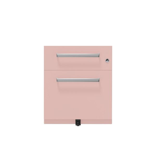 Bisley Rollcontainer Note™, 2 Schubladen, Tiefe 775 mm, Designgriff, 620 pastellpink, NWH79M7BF620