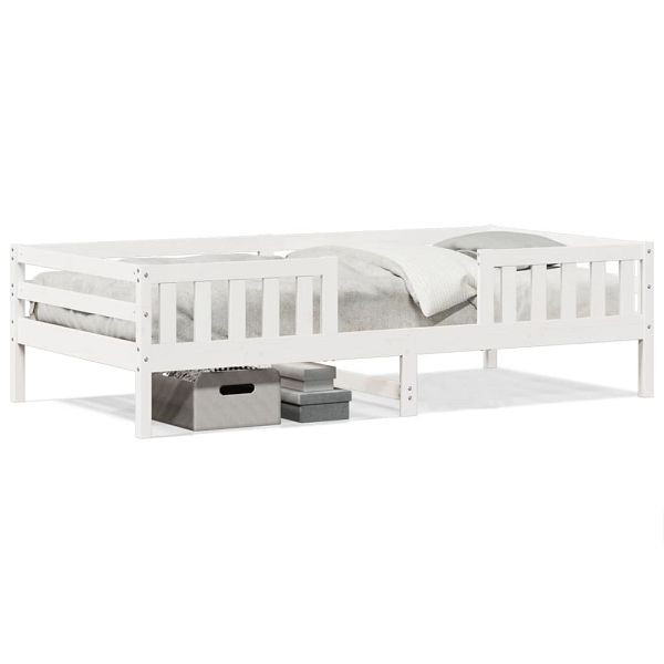vidaXL Massivholzbett Weiß 75x190 cm Kiefer, 846983, 8721102648694
