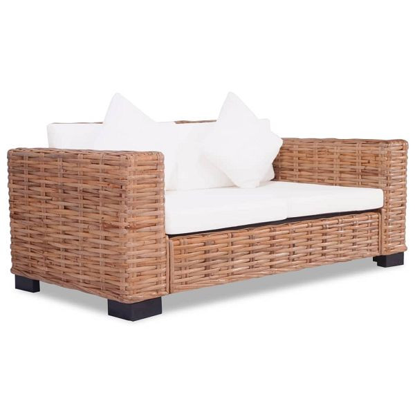 vidaXL 2-Sitzer-Sofa Natürliches Rattan, Top-Qualität, 244418